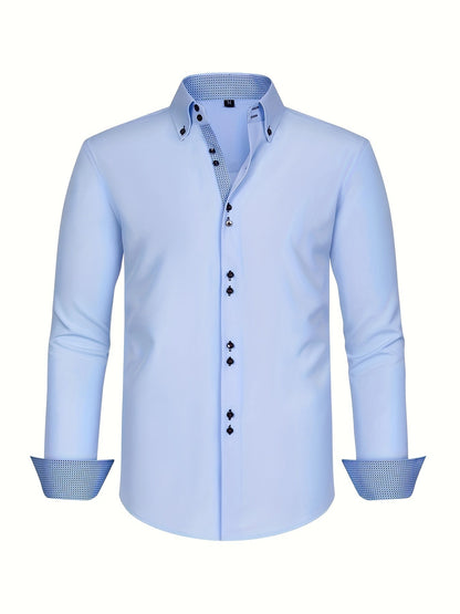 ALBERTO | CHEMISE ÉLÉGANTE LÉGÈRE AVEC DÉTAILS CONTRASTÉS