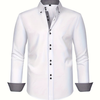 ALBERTO | CHEMISE ÉLÉGANTE LÉGÈRE AVEC DÉTAILS CONTRASTÉS