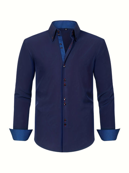 ALBERTO | CHEMISE ÉLÉGANTE LÉGÈRE AVEC DÉTAILS CONTRASTÉS