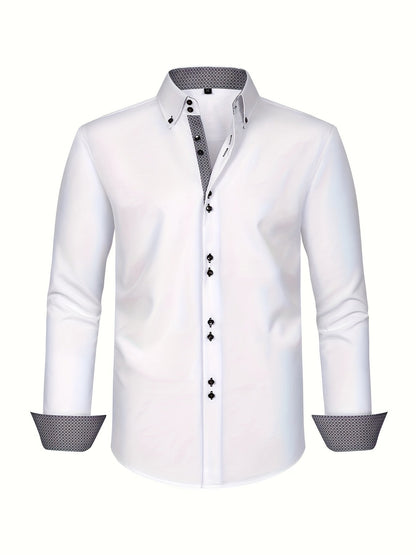 ALBERTO | CHEMISE ÉLÉGANTE LÉGÈRE AVEC DÉTAILS CONTRASTÉS